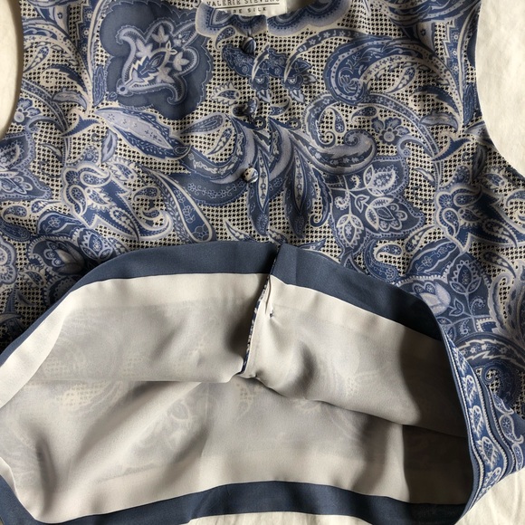 •SILK• cropped button up •HOUNDSTOOTH •PAISLEY top blouse sz 6 - Picture 5 of 10